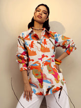 Women Pink Poplin Abstract Print Regular Shirt-SFSHRT20679