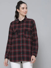 Black Plaid Check Boyfriend Shirt