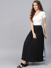 Black Pleated Maxi Skirt