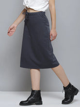 Navy Terry Pencil Skirt