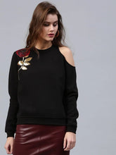 One Cold Shoulder Black Sweatshirt