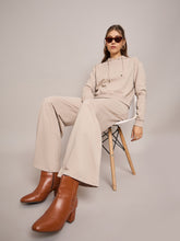 Women Taupe Terry Regular Hoodie With Terry Pants-SFSWSH7638_SFPANT50956
