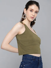 Olive One Shoulder Strappy Top