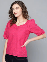 Fuchsia Puff Sleeve Top