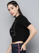 Black I-Want-You Crop Boxy T-Shirt