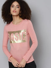 Pink BASIC Print Full Sleeve T-Shirt