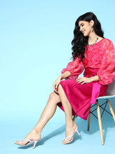 Pink Heart Organza Bardot Flounce Sleeve Top