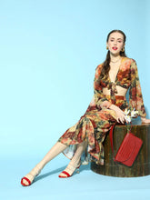 Rust Floral Front Tie-Up Crop Top