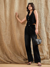 Women Black Denim Top With Straight Fit Jeans-SFTOPS42057_SFJEAN0576