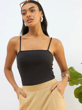 Women Black Strappy Knitted Bodysuit-SFTOPS42258