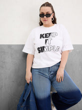 Women White Graphic Keep It Simple Print T-Shirt-SFTOPS42405