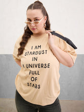 Women Beige Graphic I AM STARDUST Print T-Shirt-SFTOPS42409