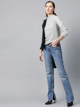 Grey High Neck Rib Top