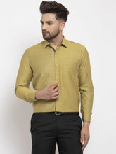 Indian Needle Olive Men's Cotton Polka Dots Formal Shirt's