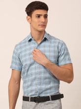Men's Cotton Checked Half Sleeves Formal Shirts-SF-815