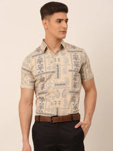 Indian Needle Men's Cotton Printed Formal Shirts-SF-826