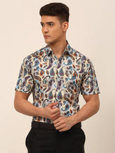 Indian Needle Men's Cotton Printed Formal Shirts-SF-828