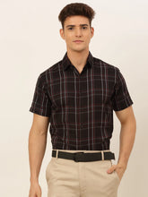 Indian Needle Men's Cotton Checked Formal Shirts-SF-834