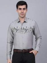 Indian Men's Cotton Lycra Printed Formal Shirts-SF-843