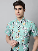 Men Green Classic Printed Formal Shirt-SF-846
