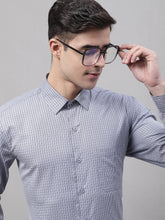 Men Grey Micro Checked Formal Shirt-SF-870