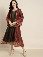 Women Printed Maroon Full Sleeve Jacket