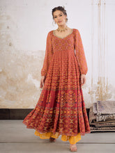 Women Maroon Floral Sweetheart Neck Anarkali Kurta-SHKUR35027
