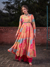 Women Orange Tie & Dye Back Criss Cross Dori Anarkali Kurta-SHKUR35030