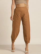 Brown Cuffed Hem Pants