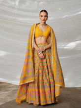 Women Yellow Embroidered Crop Top With Anarkali Skirt & Dupatta