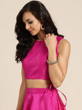 Fuchsia Sleeveless Crop Top
