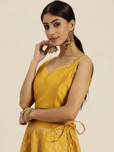 Mustard Sweetheart Neck Crop Top