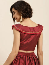 Maroon Off Shoulder Crop Top