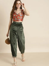 Orange Floral Sweetheart Neck Crop Top