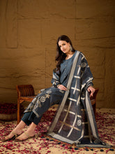 Women Yellow Chanderi Solid Woven Design Straight Kurta Trousers With Dupatta-SKSKD3028