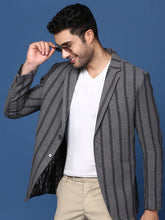 Men Charcoal Slim Fit Single Breasted Blazer-SOBLZ-090-Charcoal