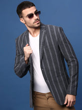 Men Charcoal Slim Fit Single Breasted Blazer-SOBLZ-091-4-Charcoal