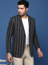 Men Charcoal Slim Fit Single Breasted Blazer-SOBLZ-097-Charcoal