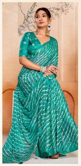Stylum Women's Rama Leheriya Printed Silk Blend Saree With Unstitched Blouse Piece (SRRAMANAIRITI)