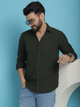 Striped Casual Shirt for Men's-SF-923Olive