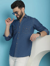 Faded Cotton Denim Casual Shirt-SF-924