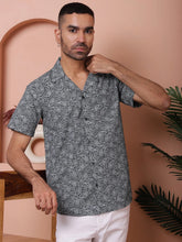 Olive Green Paisley Printed Cotton Casual Shirt-SF-935Olive