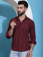 Maroon Striped Casual Shirt for Mens.-SF-937Maroon