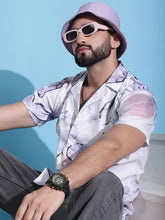 Classic Floral Printed Cotton Casual Shirt-SF-940Light-Purple