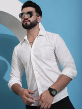 Men Embossed Design Casual Shirt-SF-941White