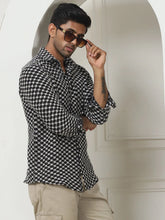 Woven Design Casual Shirt For Men-SF-956Black