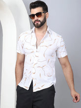 Men's Embroidered Cotton Casual Shirt-SF-960White
