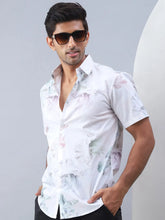 Printed Cotton Casual Shirt For Men-SF-973Green