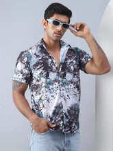 Printed Cotton Casual Shirt For Men-SF-974Green