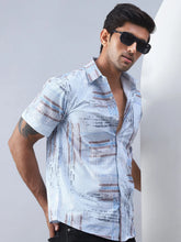 Printed Casual Shirt for Men-SF-981Blue